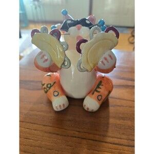 Amy Lacombe 2002 WhimsiClay Ceramic Figurine Cool Taco Cat Willitts Designs